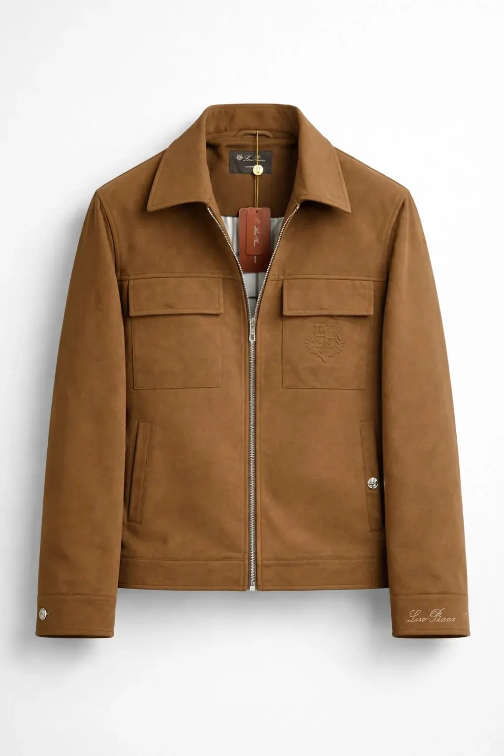 Loro Piana Chaqueta Gamuza Camel Bolsillos