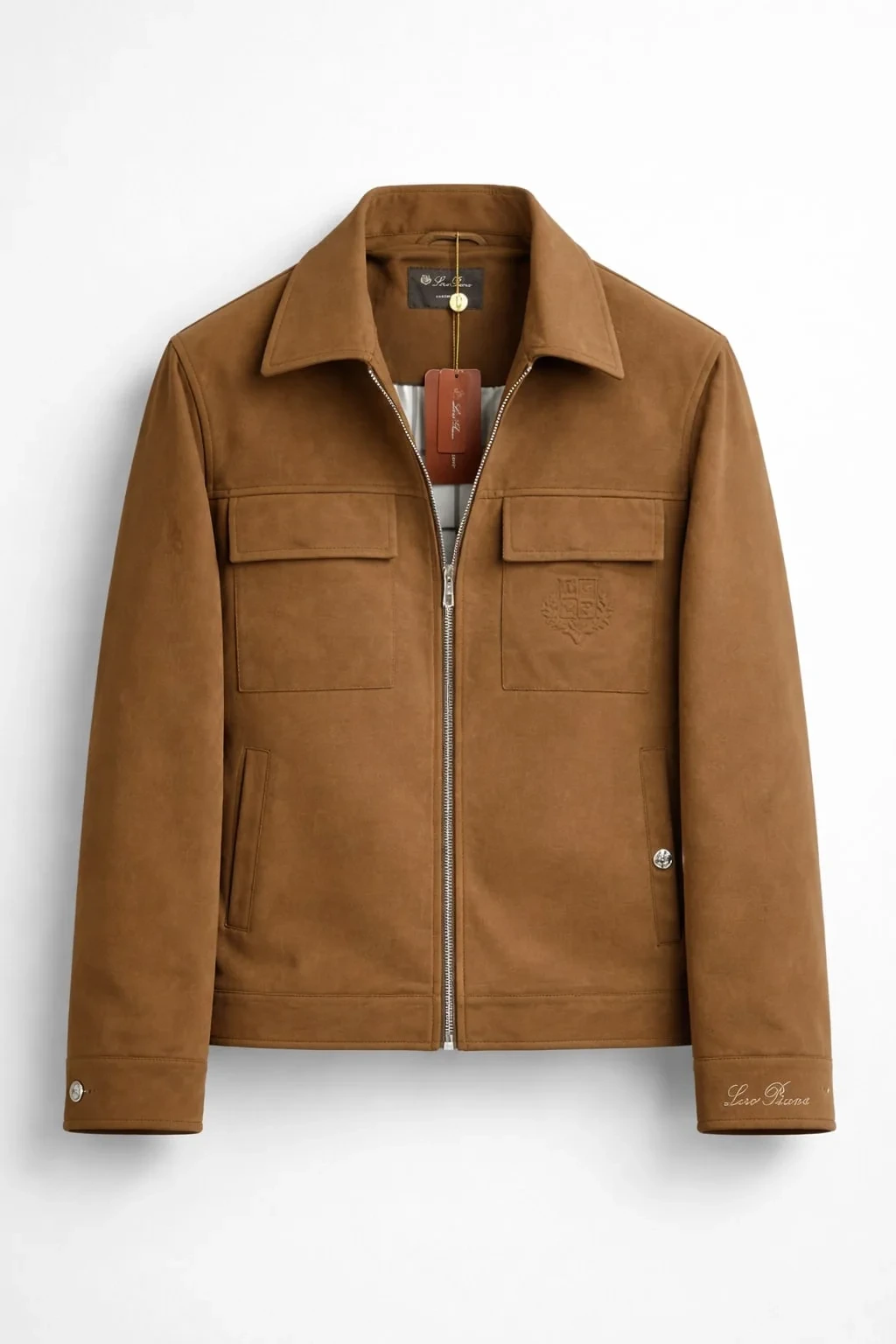 Loro Piana Chaqueta Gamuza Camel Bolsillos