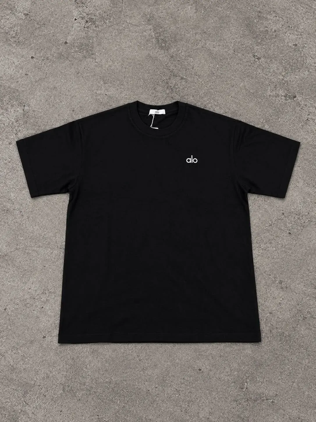 Alo Yoga Camiseta Negra Logo Alo