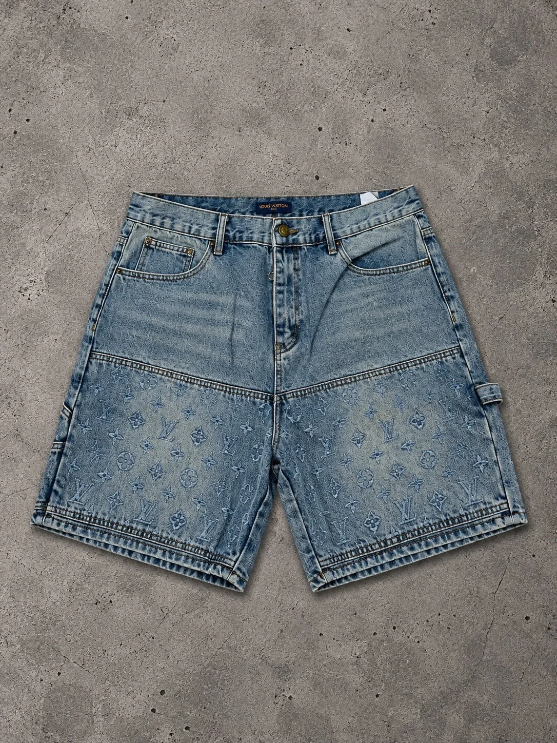 Louis Vuitton Bermuda Denim Azul Monograma Bolsillos