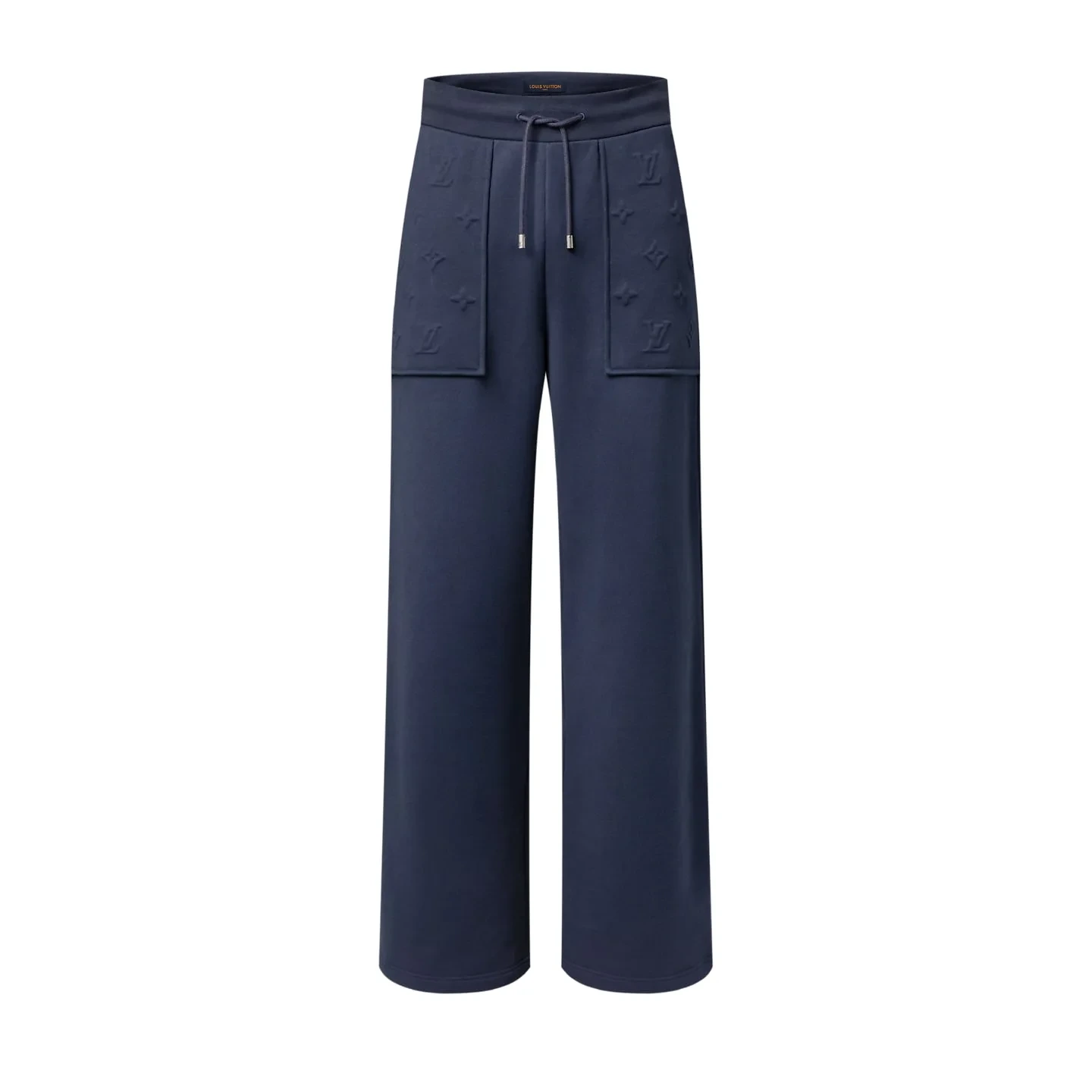 Louis Vuitton Pantalón Azul Marino Ancho Monograma Relieve
