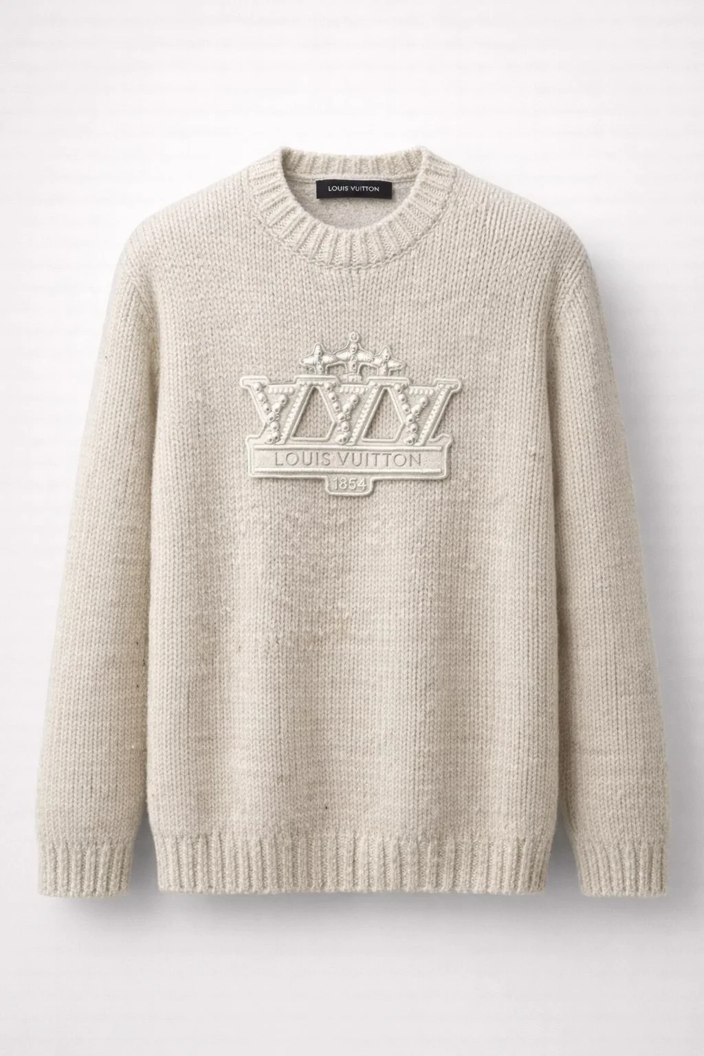 Louis Vuitton Suéter Beige Logo Louis Vuitton Relieve