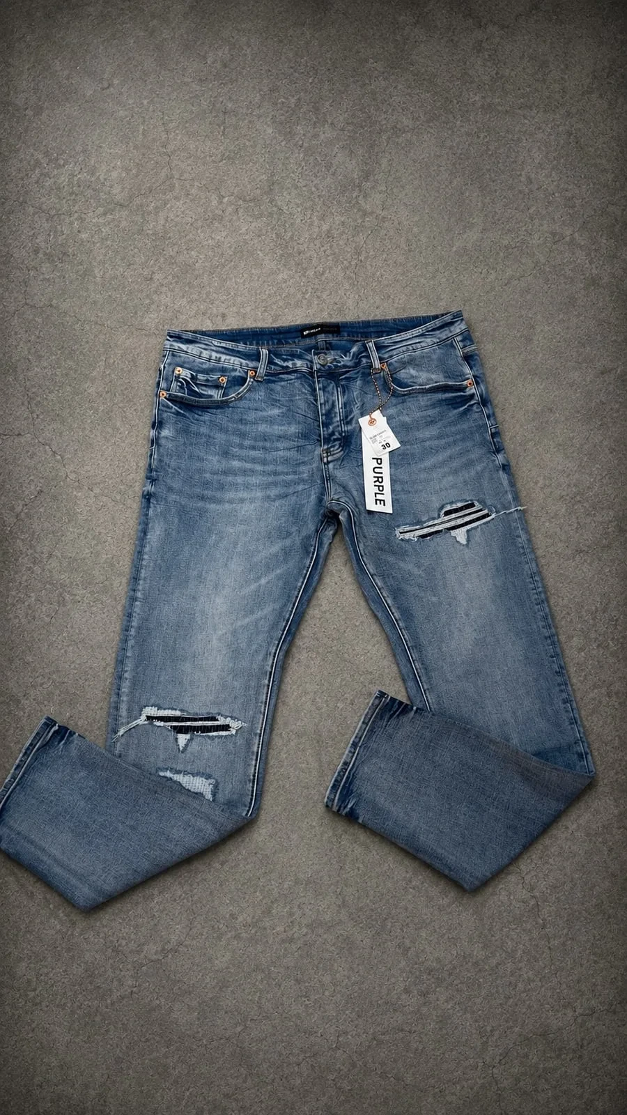 Purple Brand Jean Azul Rodilla Rota