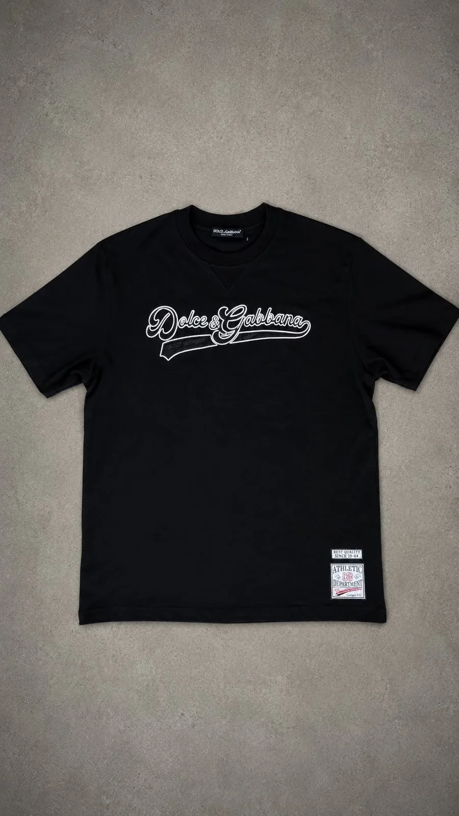 Dolce & Gabbana Camiseta Negra Logo Cursiva Dolce Gabbana