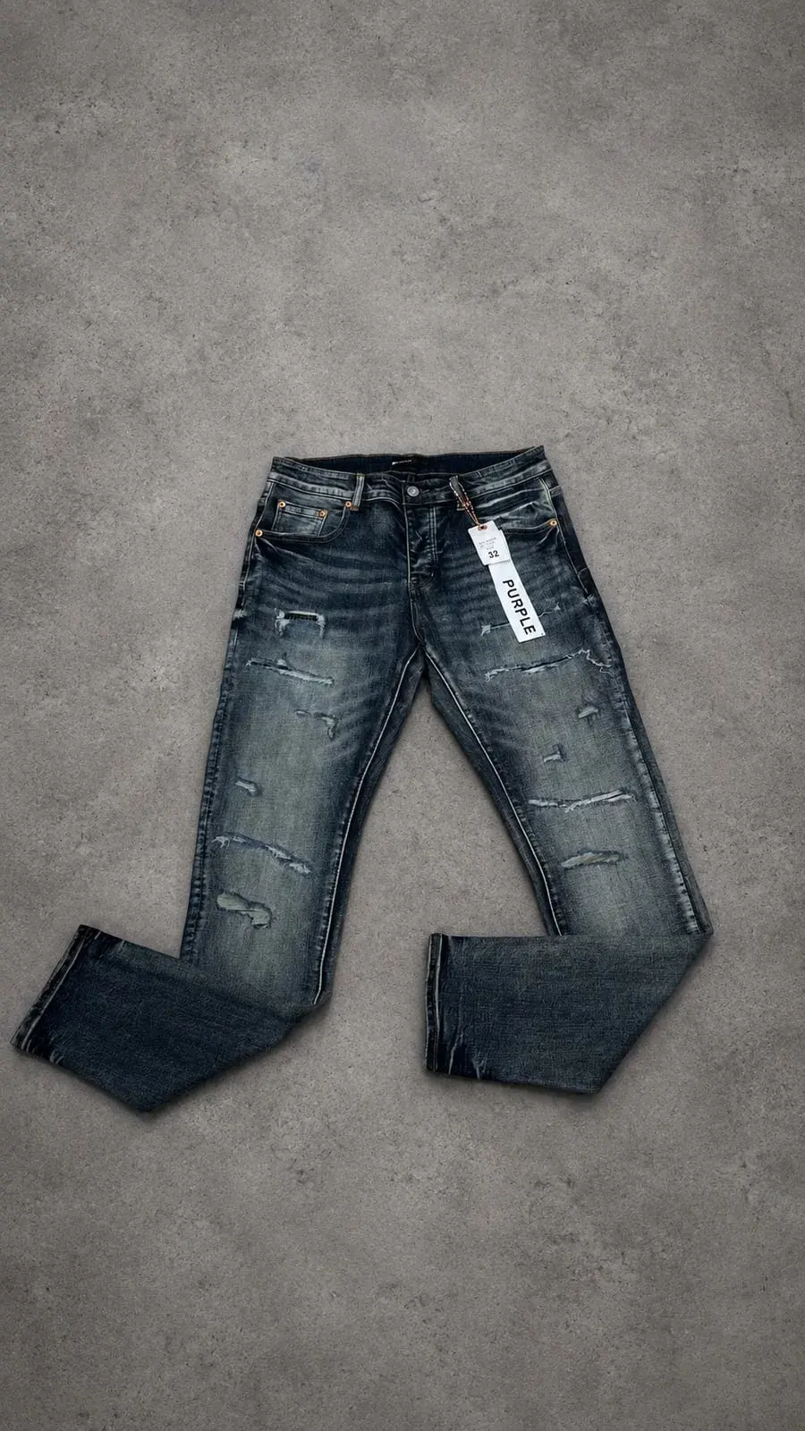 Purple Brand Jean Azul Oscuro Roto