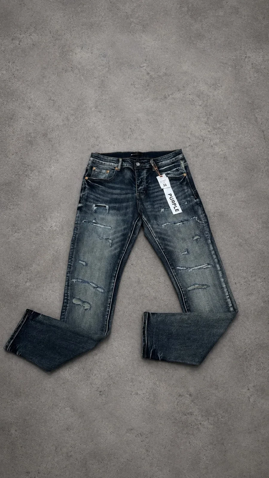 Purple Brand Jean Azul Oscuro Roto