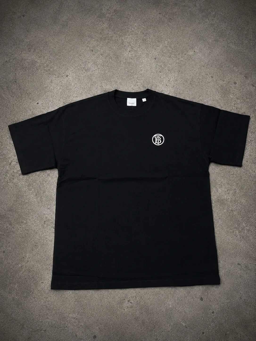 Burberry Camiseta Negra Logo TB Pecho