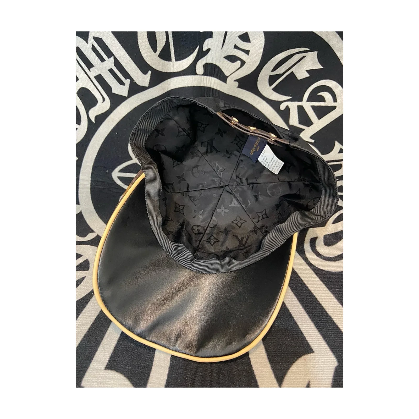 Monogram Leather-Brim Cap