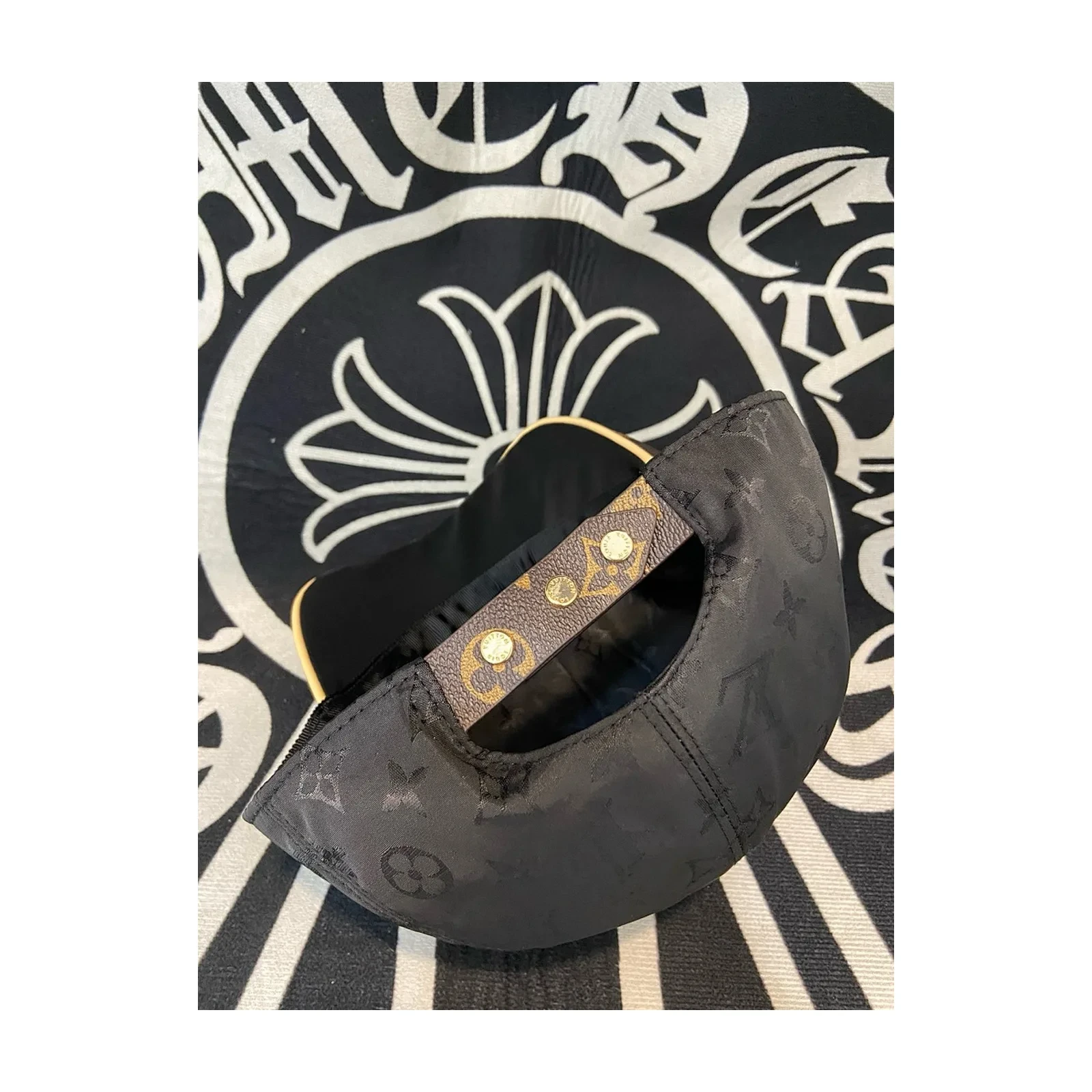 Monogram Leather-Brim Cap