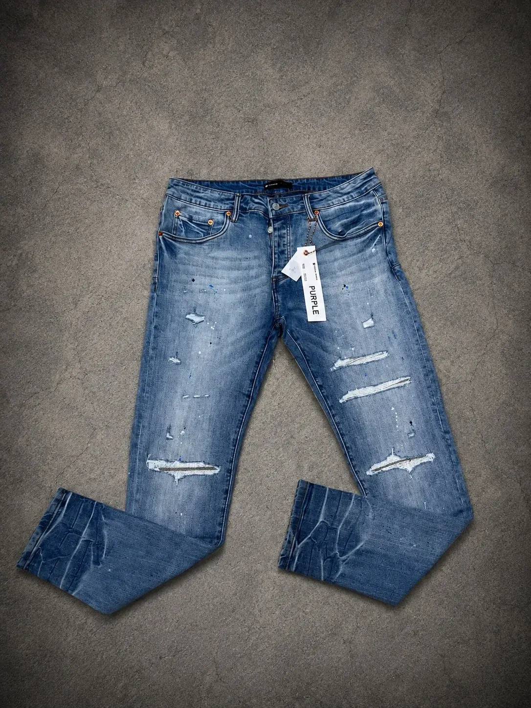 Purple Brand Jean Azul Medio Roturas